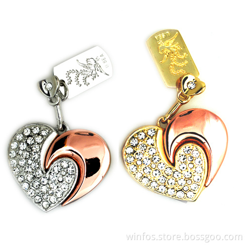 Crystal Customized Heart USB Disk
